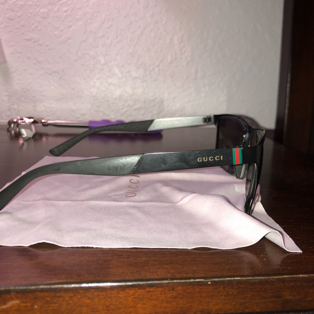 Mens Gucci sunglasses. Black metal frames.